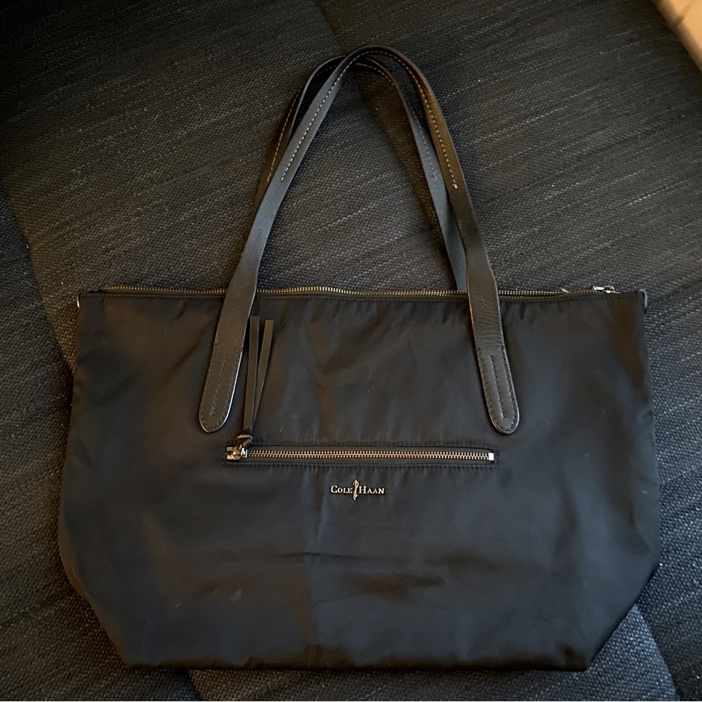 Cole Haan Fully Lined Nylon Tote with Genuine Leather Trim